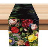 Aperturee - Aperturee Fine Art Spring Table Runner with Sweet Floral Print for Elegant Garden Party and Wedding Decor