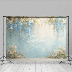 Aperturee - Aperturee Fine Art Wisteria Photography Backdrop Blue Abstract Painterly Wall Floral Textured Portrait Background
