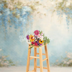 Aperturee - Aperturee Fine Art Wisteria Photography Backdrop Blue Abstract Painterly Wall Floral Textured Portrait Background