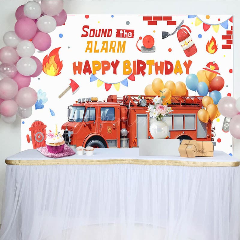 Aperturee - Aperturee Firefighting Sound The Alarm Happy Birthday Backdrop