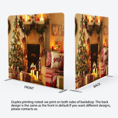 Aperturee - Aperturee Fireplace Candlelght Christmas Pillow Case Backdrop