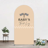 Aperturee - Aperturee First Lap Race Theme Sweet Birthday Arch Backdrop