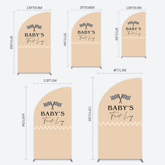Aperturee - Aperturee First Lap Race Theme Sweet Birthday Half Moon Arch Backdrop