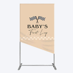 Aperturee - Aperturee First Lap Race Theme Sweet Birthday Rectangle Backdrop
