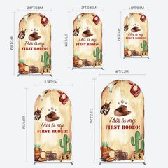 Aperturee - Aperturee First Rodeo Retro Cowboy Birthday Arch Backdrop