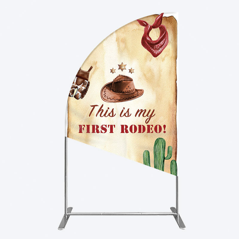 Aperturee - Aperturee First Rodeo Retro Cowboy Birthday Half Moon Arch Backdrop