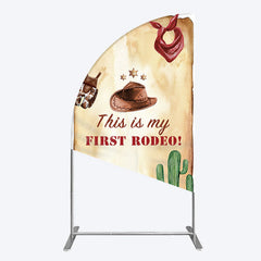 Aperturee - Aperturee First Rodeo Retro Cowboy Birthday Half Moon Arch Backdrop