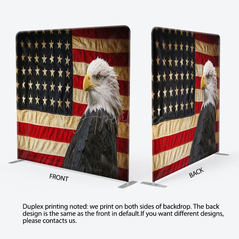 Aperturee - Aperturee Flag And Eagle Fabric Backdrop Cover for Independence Day