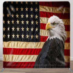 Aperturee - Aperturee Flag And Eagle Fabric Backdrop Cover for Independence Day
