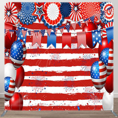 Aperturee - Aperturee Flag Balloons Fabric Backdrop Cover for Independence Day