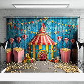 Aperturee - Aperturee Flag Circus Popcorn Carousel Cake Smash Backdrop