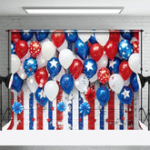 Aperturee - Aperturee Floating Balloon Stripes Celebration Photo Backdrop