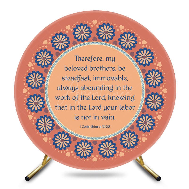 Aperturee - Aperturee Floral 1 Corinthians Bible Prayers Round Backdrop