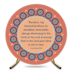 Aperturee - Aperturee Floral 1 Corinthians Bible Prayers Round Backdrop