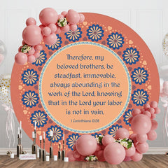 Aperturee - Aperturee Floral 1 Corinthians Bible Prayers Round Backdrop