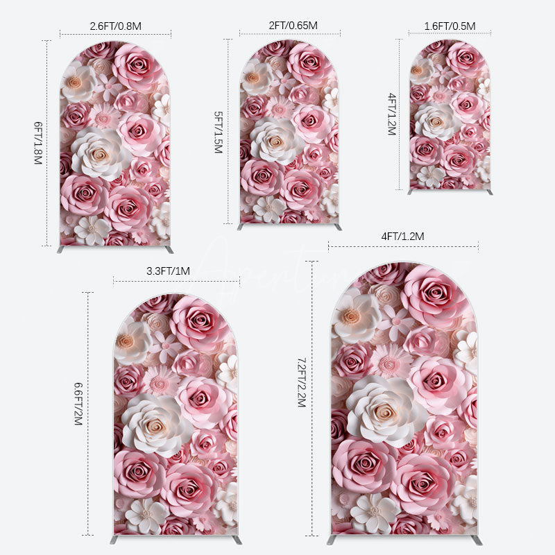 Aperturee - Aperturee Floral 3D Effect Pattern Photography Arch Backdrop