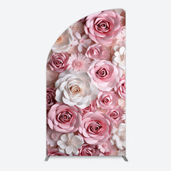 Aperturee - Aperturee Floral 3D Effect Pattern Photography Half Moon Arch Backdrop