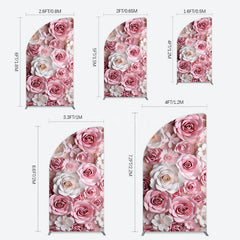 Aperturee - Aperturee Floral 3D Effect Pattern Photography Half Moon Arch Backdrop