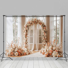 Aperturee - Aperturee Floral Arch Bright View Windows Wedding Backdrop