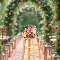 Aperturee - Aperturee Floral Arch Candle Corridor Photography Backdrop