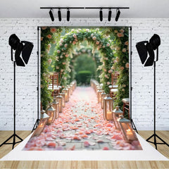 Aperturee - Aperturee Floral Arch Candle Corridor Photography Backdrop