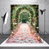 Aperturee - Aperturee Floral Arch Candle Corridor Photography Backdrop
