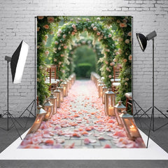 Aperturee - Aperturee Floral Arch Candle Corridor Photography Backdrop