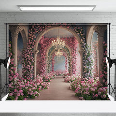 Aperturee - Aperturee Floral Arch Door Sweet Auditorium Wedding Backdrop