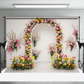 Aperturee - Aperturee Floral Arch White Walls Elegant Wedding Backdrop