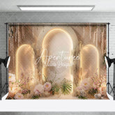 Aperturee - Aperturee Floral Archway Entrance Mark Photography Backdrop