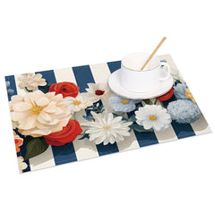 Aperturee - Aperturee Floral Art Sweet Elegant Color Set of 4 Placemats