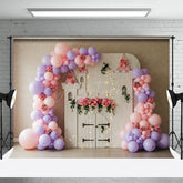 Aperturee - Aperturee Floral Balloon Arch Castle Board Wedding Backdrop