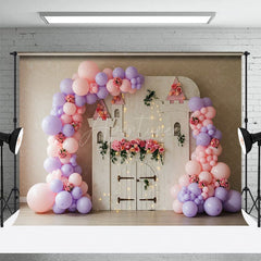 Aperturee - Aperturee Floral Balloon Arch Castle Board Wedding Backdrop