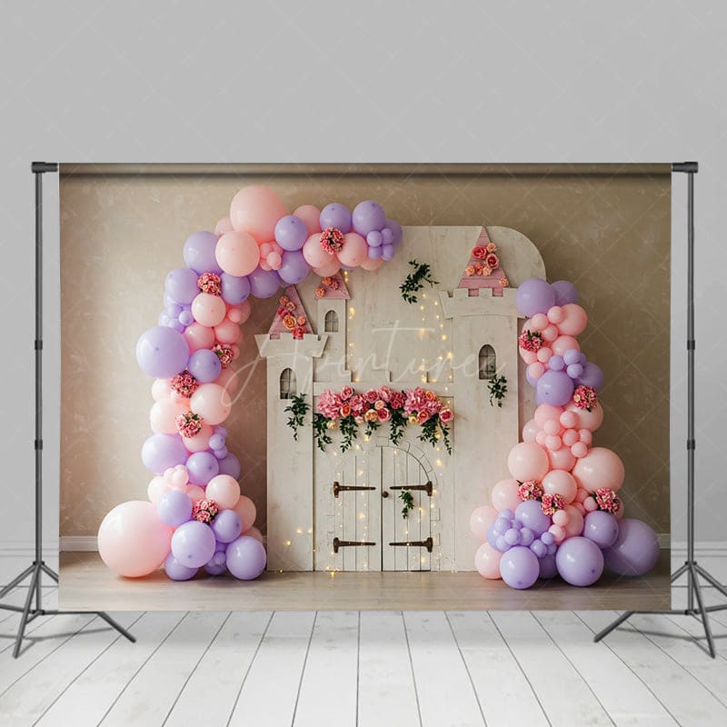 Aperturee - Aperturee Floral Balloon Arch Castle Board Wedding Backdrop