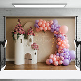 Aperturee - Aperturee Floral Balloon Arch Castle Model Wedding Backdrop