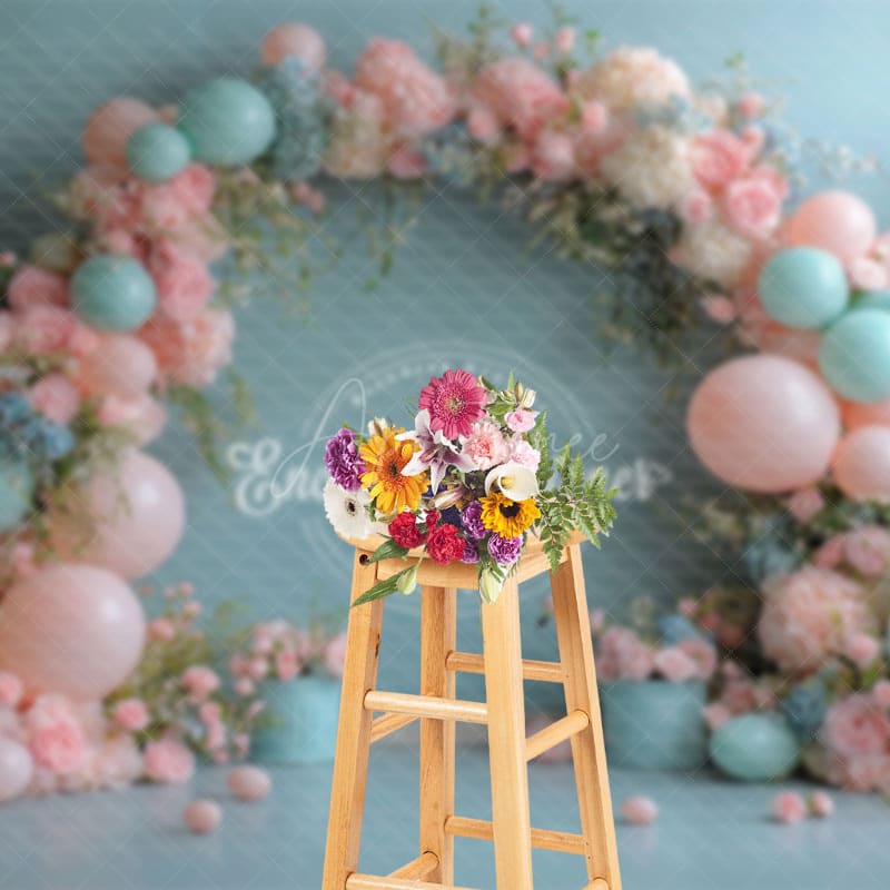 Aperturee - Aperturee Floral Balloon Arch Elegant Wedding Photo Backdrop