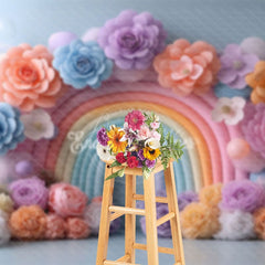Aperturee - Aperturee Floral Balloon Rainbow Arch Sweet Wedding Backdrop