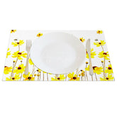 Aperturee - Aperturee Floral Bees Fresh Spring Party Set of 4 Placemats