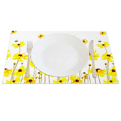 Aperturee - Aperturee Floral Bees Fresh Spring Party Set of 4 Placemats