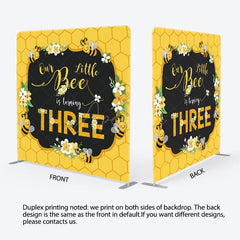 Aperturee - Aperturee Floral Bees Happy Birthday Square Tension Backdrop