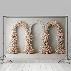 Aperturee - Aperturee Floral Boho Arch Sweet Retro Wall Wedding Backdrop