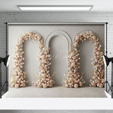 Aperturee - Aperturee Floral Boho Arch Sweet Retro Wall Wedding Backdrop