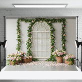 Aperturee - Aperturee Floral Boho Arched Elegant Door Wedding Backdrop