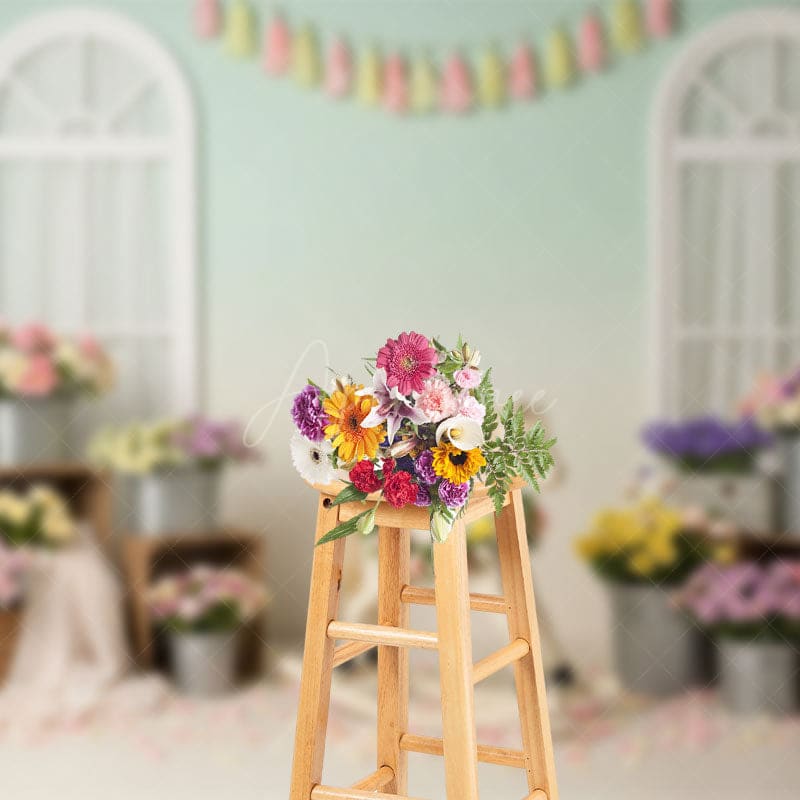 Aperturee - Aperturee Floral Boho Carrousel Sweet Fresh Wedding Backdrop