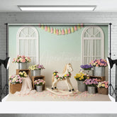 Aperturee - Aperturee Floral Boho Carrousel Sweet Fresh Wedding Backdrop