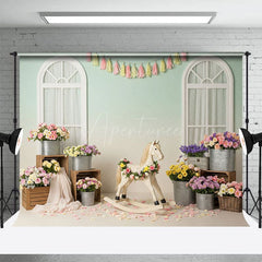 Aperturee - Aperturee Floral Boho Carrousel Sweet Fresh Wedding Backdrop
