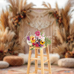 Aperturee - Aperturee Floral Boho Pampas Grass Outdoor Wedding Backdrop