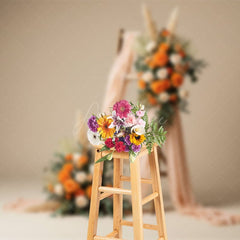 Aperturee - Aperturee Floral Boho Photo Booth Elegant Wedding Backdrop
