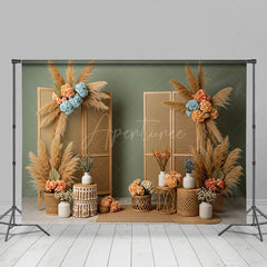 Aperturee - Aperturee Floral Boho Theme Photo Booth Sweet Wedding Backdrop