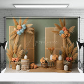 Aperturee - Aperturee Floral Boho Theme Photo Booth Sweet Wedding Backdrop